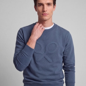 Sudadera clásica logo relieve petróleo Silbon hombre