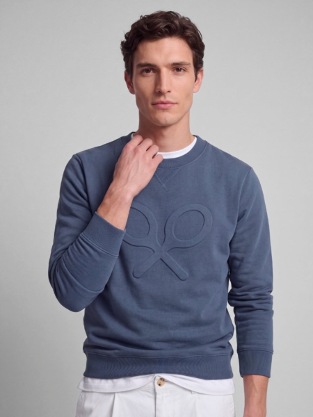 Sudadera clásica logo relieve petróleo Silbon hombre