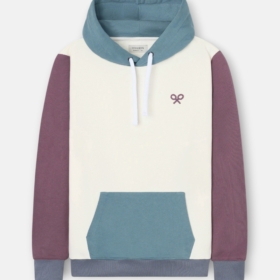Sudadera capucha multicolor crema Silbon hombre