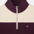Sudadera media cremallera raya ancha burdeos Silbon hombre - vista 2