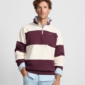Sudadera media cremallera raya ancha burdeos Silbon hombre - vista 3