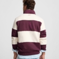 Sudadera media cremallera raya ancha burdeos Silbon hombre - vista 4