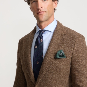 Americana espiga marrón Silbon hombre