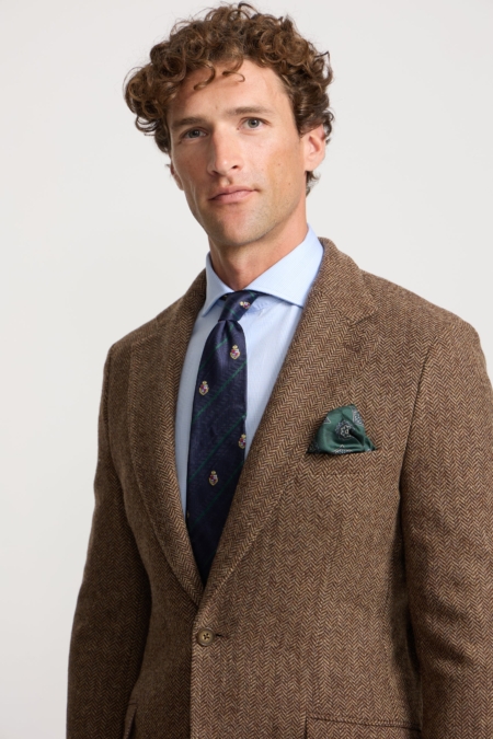 Americana espiga marrón Silbon hombre