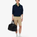 Sudadera con cuello polo de canalé de algodón Lacoste hombre Azul marino