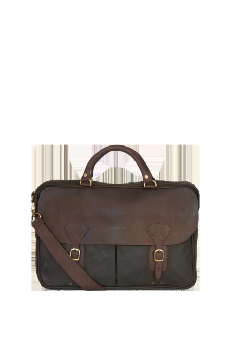 Bolso de ordenador Barbour con hebillas Verde Oliva - imagen 1 Bolso de ordenador Barbour con hebillas Verde Oliva - imagen 1