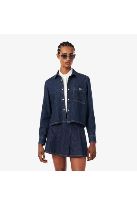 Camisa denim ligera de corte regular Lacoste mujer Azul - imagen 1