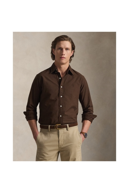 Camisa Oxford Custom Fit teñida Polo Ralph Lauren Marrón nuez moscada - imagen 1