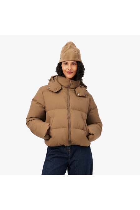 Chaqueta acolchada con capucha hidrófuga Lacoste mujer Marrón - imagen 1 Chaqueta acolchada con capucha hidrófuga Lacoste mujer Marrón - imagen 1