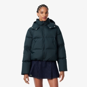 Chaqueta acolchada con capucha hidrófuga Lacoste mujer Verde oscuro - imagen 1 Chaqueta acolchada con capucha hidrófuga Lacoste mujer Verde oscuro - imagen 1