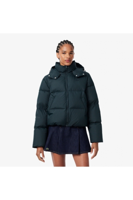 Chaqueta acolchada con capucha hidrófuga Lacoste mujer Verde oscuro - imagen 1 Chaqueta acolchada con capucha hidrófuga Lacoste mujer Verde oscuro - imagen 1
