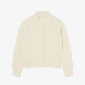 Chaqueta con cuello polo de punto 3D de lana cardada Lacoste mujer Blanco roto - imagen 1
