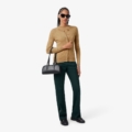 Chaqueta de punto de lana merina en punto de canalé Lacoste mujer Beige - imagen 2