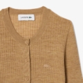 Chaqueta de punto de lana merina en punto de canalé Lacoste mujer Beige - imagen 6