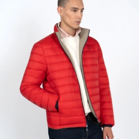 Chaqueta reversible Montecarlo Harper & Neyer Rojo y verde safari - cara roja, vista frontal Chaqueta reversible Montecarlo Harper & Neyer Rojo y verde safari - cara roja, vista frontal