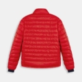 Chaqueta reversible Montecarlo Harper & Neyer Rojo y verde safari - prenda sin modelo, cara roja, vista trasera Chaqueta reversible Montecarlo Harper & Neyer Rojo y verde safari - prenda sin modelo, cara roja, vista trasera