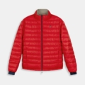 Chaqueta reversible Montecarlo Harper & Neyer Rojo y verde safari - prenda sin modelo, cara roja, vista frontal Chaqueta reversible Montecarlo Harper & Neyer Rojo y verde safari - prenda sin modelo, cara roja, vista frontal