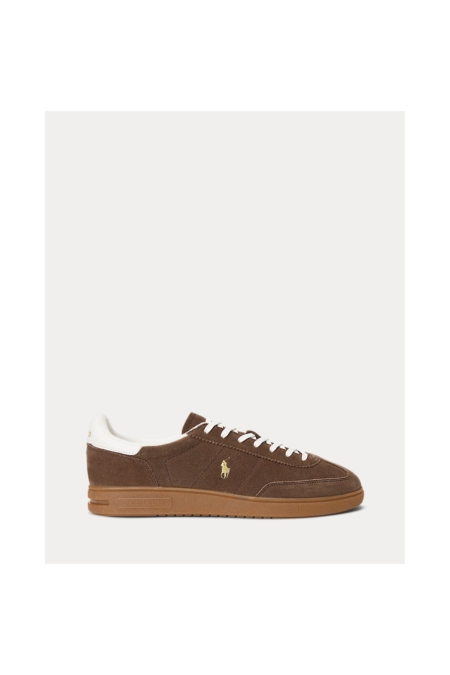 Deportiva Bedford de ante Polo Ralph Lauren Marrón chocolate y blanco - imagen 1