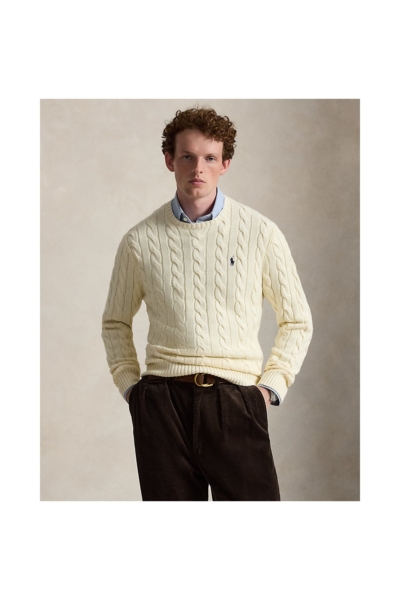 Jersey de algodón de punto de ochos Polo Ralph Lauren Crema Andover - imagen 1