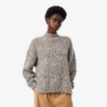 Jersey de cuello alto de lana mercerizada Lacoste mujer Beige, marrón y negro - imagen 1