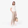 Jersey de cuello polo de punto con ochos y rayas Lacoste mujer Blanco - imagen 2