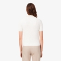 Jersey de cuello polo de punto con ochos y rayas Lacoste mujer Blanco - imagen 4