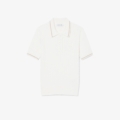 Jersey de cuello polo de punto con ochos y rayas Lacoste mujer Blanco - imagen 5