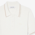 Jersey de cuello polo de punto con ochos y rayas Lacoste mujer Blanco - imagen 6