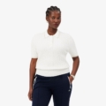 Jersey de cuello polo de punto con ochos y rayas Lacoste mujer Blanco - imagen 8