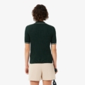 Jersey de cuello polo de punto con ochos y rayas Lacoste mujer Verde sinople - imagen 4