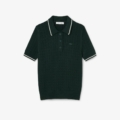Jersey de cuello polo de punto con ochos y rayas Lacoste mujer Verde sinople - imagen 5