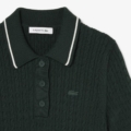 Jersey de cuello polo de punto con ochos y rayas Lacoste mujer Verde sinople - imagen 6