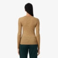 Jersey de punto 3D de lana merino Lacoste mujer Beige - imagen 4