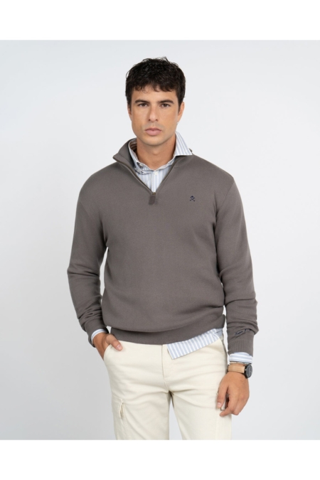 Jersey Zipper Harper & Neyer Gris topo - imagen 1 Jersey Zipper Harper & Neyer Gris topo - imagen 1