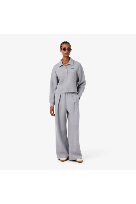 Pantalón de chándal de canalé de corte acampanado Lacoste mujer Gris vigoré - imagen 1