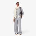 Pantalón de chándal de canalé de corte acampanado Lacoste mujer Gris vigoré - imagen 2