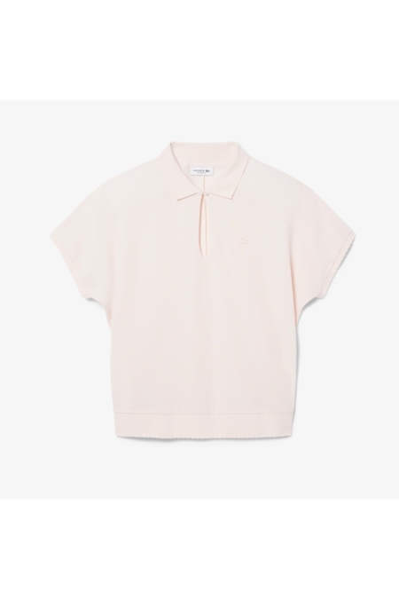 Polo de piqué vaporoso con borde festoneado de corte holgado Lacoste mujer Rosa - imagen 1 Polo de piqué vaporoso con borde festoneado de corte holgado Lacoste mujer Rosa - imagen 1
