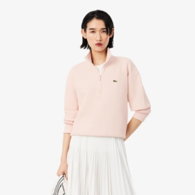 Sudadera de piqué de cuello alto con cremallera Lacoste mujer Rosa - imagen 1
