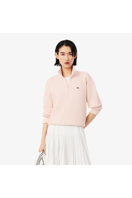 Sudadera de piqué de cuello alto con cremallera Lacoste mujer Rosa - imagen 1 Sudadera de piqué de cuello alto con cremallera Lacoste mujer Rosa - imagen 1